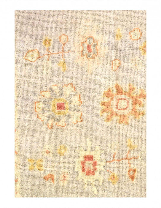 Gray Color Fine Hand knotted Oushak Rug 2'11'' X 5''